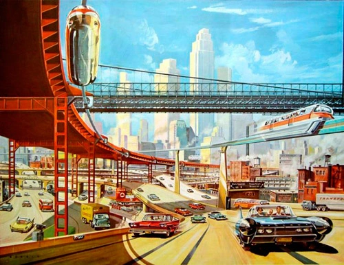 Retro-futuristic city
